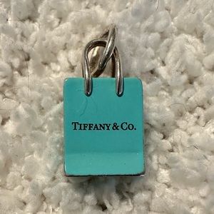 Tiffany & Co Shopping Bag Charm Blue Enamel